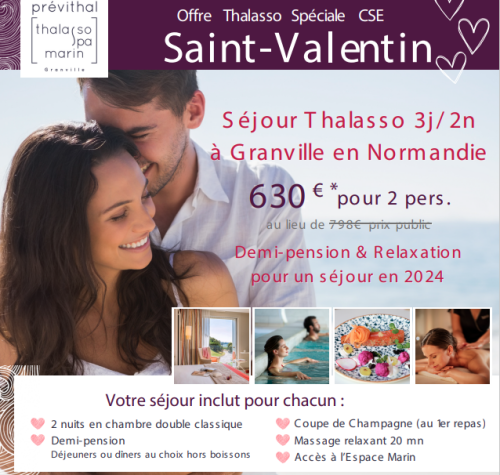 Offre Thalasso Spéciale Saint-Valentin